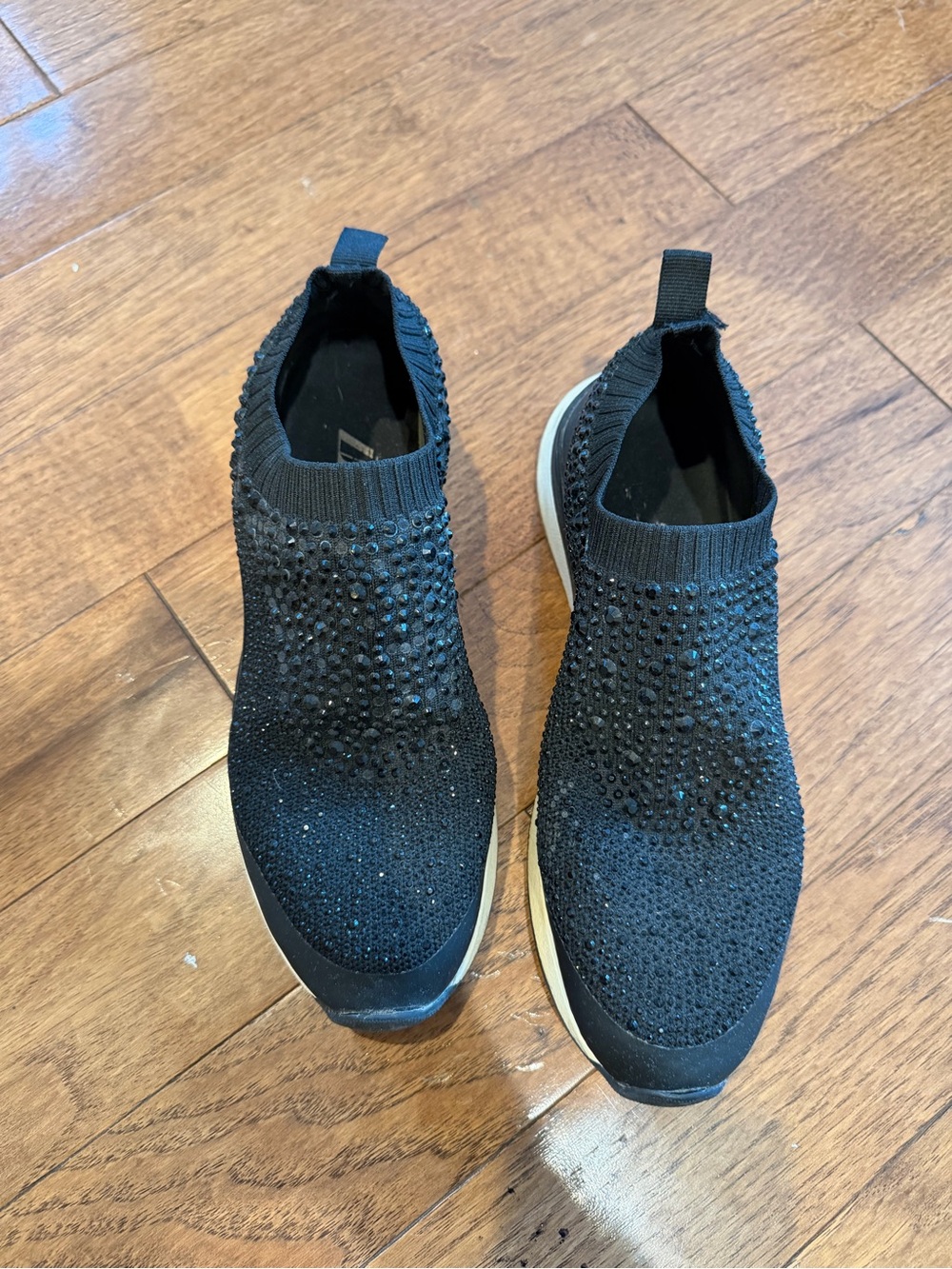 ZARA Rhinestone Embellished Sock Sneakers / High-Top Slip-On Runners